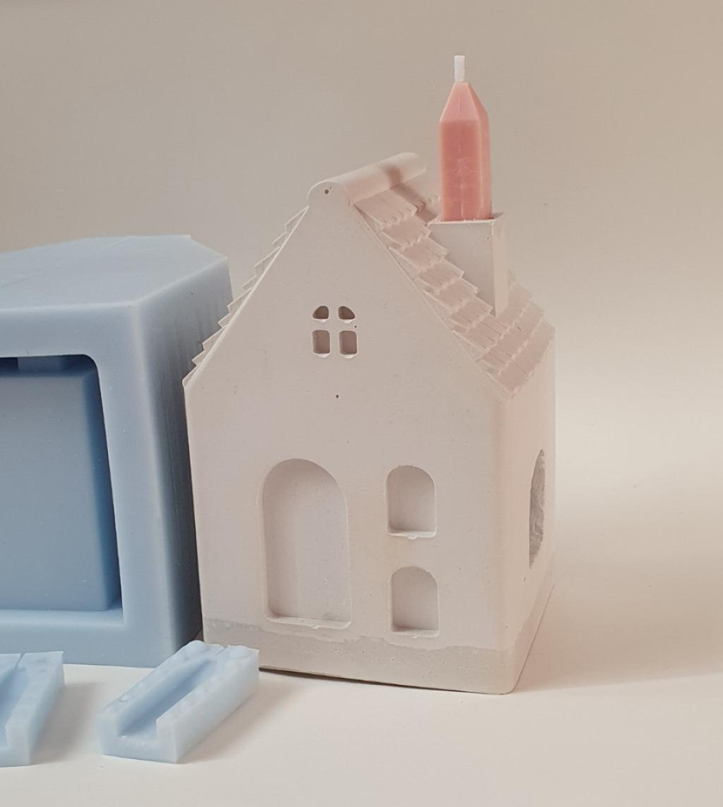 Силиконовая форма  Домик и мини свечка